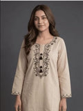 Cotton Embroidered Kurta Pant Set for Women N Girls Straight Fit