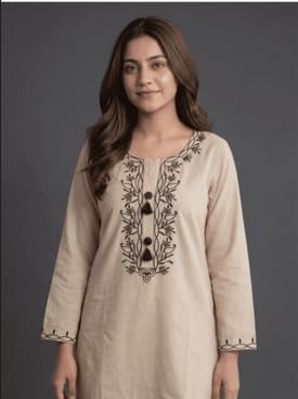 Cotton Embroidered Kurta Pant Set for Women N Girls Straight Fit