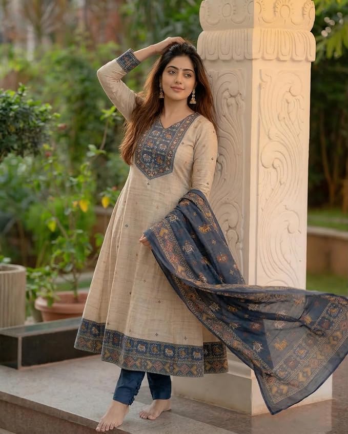 Designer Kurta Sets for Women Viscose Printed | Kurta Pant Dupatta Set